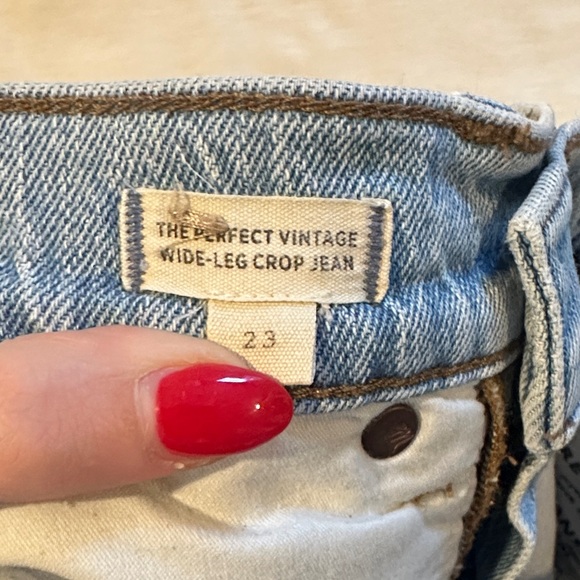 Madewell The Perfect Vintage Wide Leg Crop Jeans – Size 23 - Picture 9 of 10